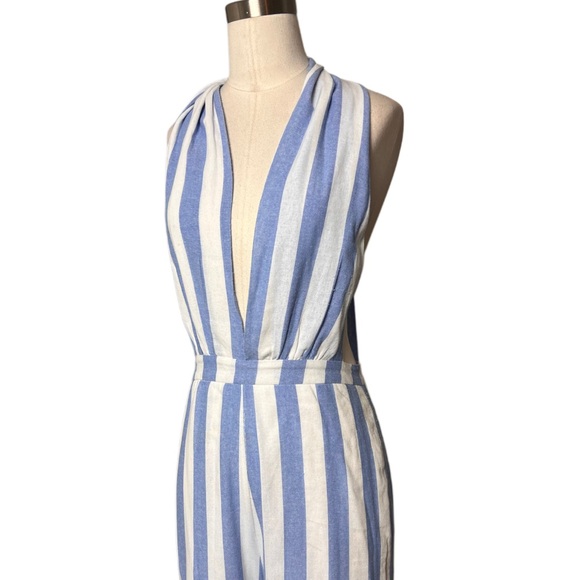 Superdown Kia Striped Jumpsuit in Blue & White - Picture 5 of 7